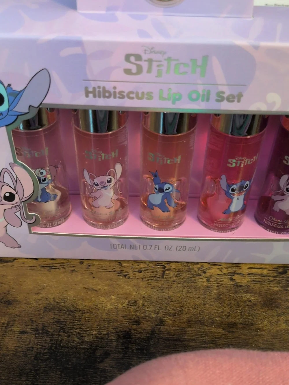 Lilo & Stitch Hibiscus Lip Oil Set +  Bundle Pastel Stitch Crew Socks Qty5 Each